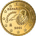 Espagne, 10 Euro Cent, Miguel de Cervantes, 2001, golden, SPL, Or nordique