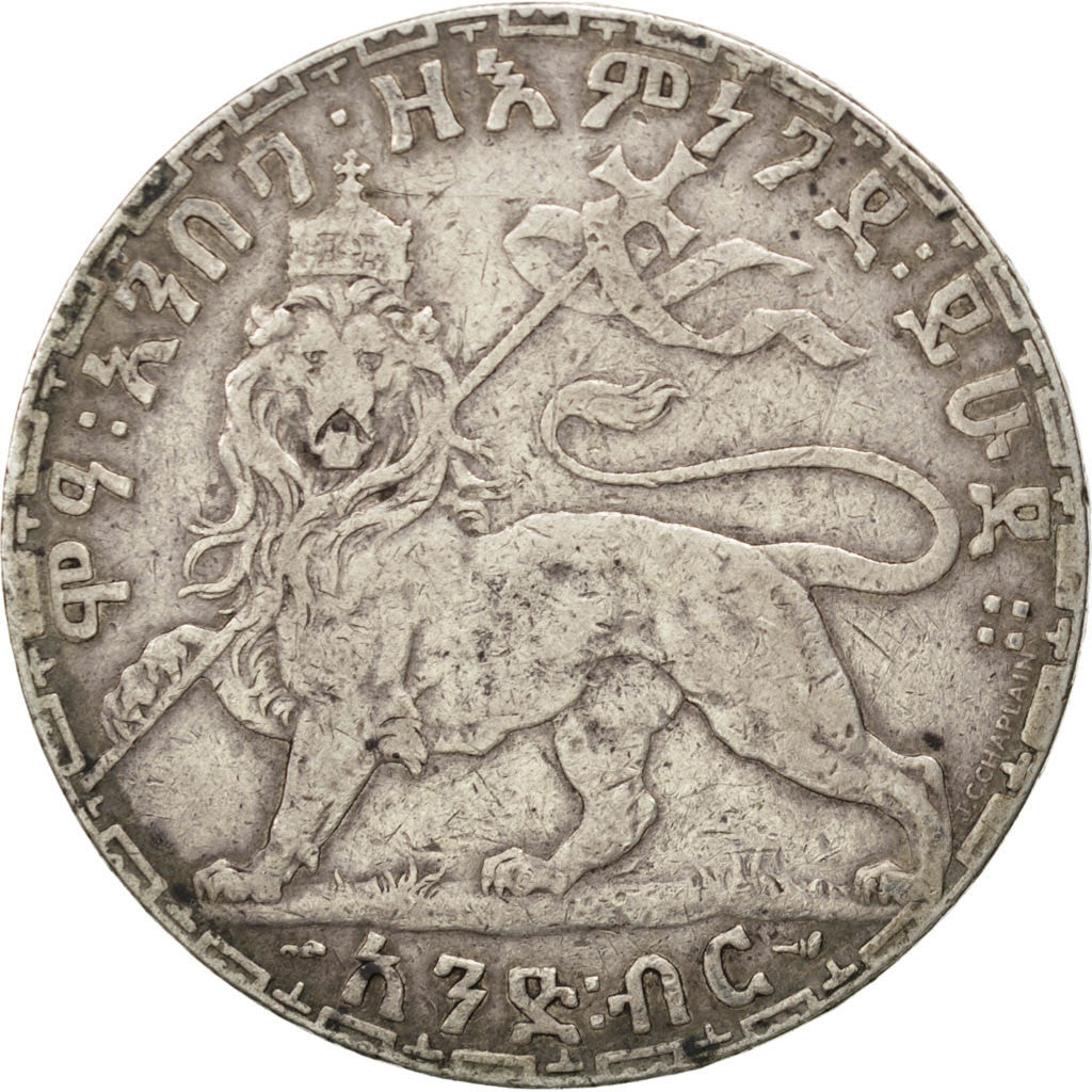 ETHIOPIA, Birr, 1903, Paris, KM #19, EF(40-45), Silver, 40, 28.01