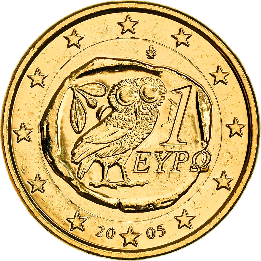 Grecia, 1 Euro, A reproduction of an antique tetradrachma, 2005, golden, SPL