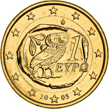 Grecia, 1 Euro, A reproduction of an antique tetradrachma, 2005, golden, SPL