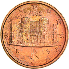 Italia, 1 Cent, The Castel del Monte, 2002, SPL+, Acciaio placcato rame