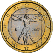 Italy, 1 Euro, Vitruvian Man, 2007, MS(64), Bi-Metallic