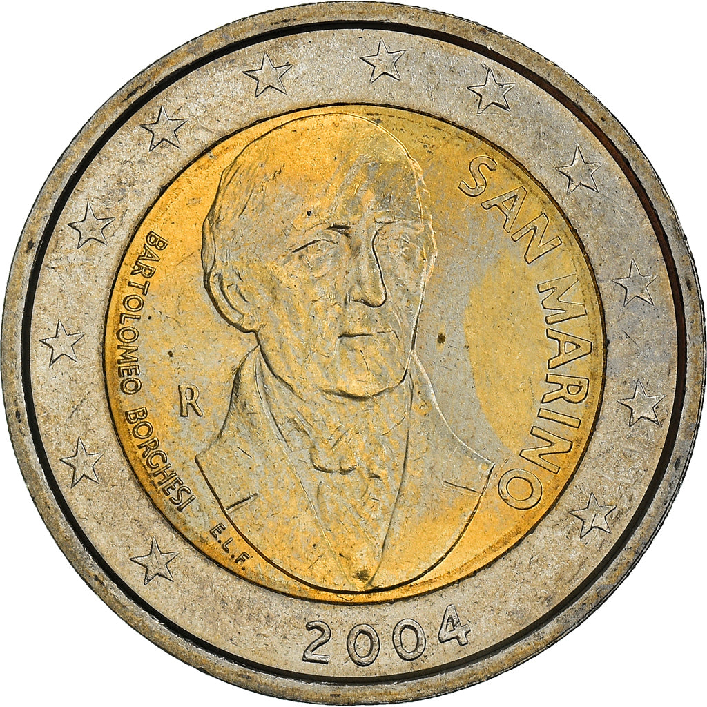 San Marino, 2 Euro, Bartolomeo Borghesi, 2004, MS(64), Bi-Metallic