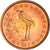 Eslovénia, 1 Cent, A stork, 2007, MS(64), Aço Cromado a Cobre