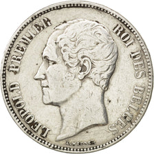 BELGIUM, 5 Francs, 5 Frank, 1849, KM #17, EF(40-45), Silver, 24.89