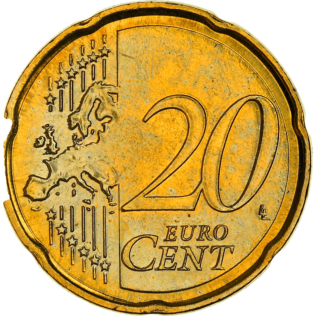 Malta, 20 Euro Cent, The arms of Malta, 2008, MS(64), Nordic gold