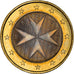 Malta, 1 Euro, Maltese cross, 2008, MS(64), Bi-Metallic