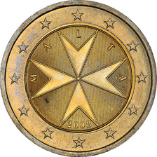 Malta, 2 Euro, Maltese cross, 2008, UNZ+, Bi-Metallic