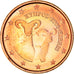 Cypr, 1 Cent, Two mouflons, 2008, MS(64), Miedź platerowana stalą