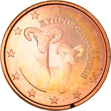 Cyprus, 5 Euro Cent, Two mouflons, 2008, MS(64), Copper Plated Steel