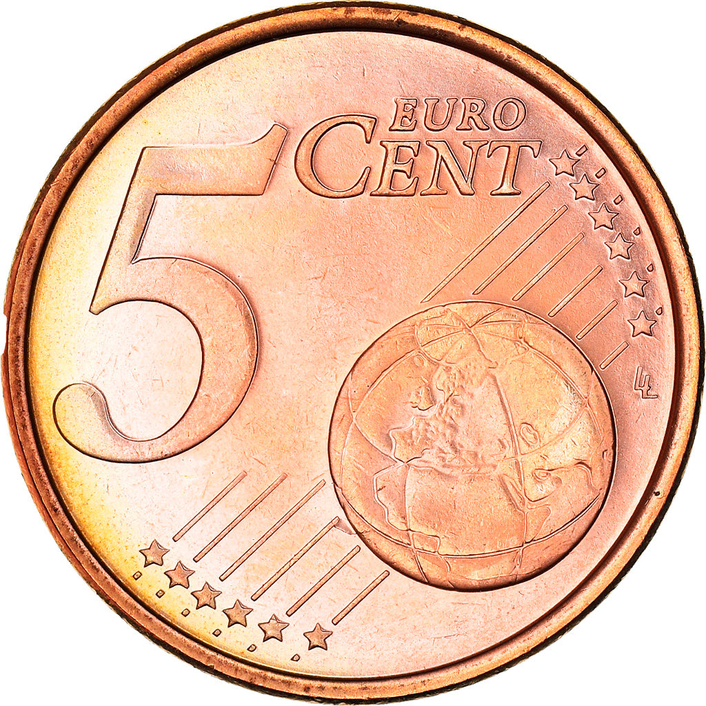 Cyprus, 5 Euro Cent, Two mouflons, 2008, MS(64), Copper Plated Steel