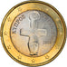 Chipre, 1 Euro, A cross-shaped idol, 2008, MS(64), Bimetálico