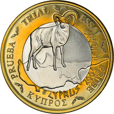 Cyprus, 1 Euro, Mouflon, 2003, ESSAI, MS(64), Bi-Metallic