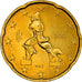 Italy, 20 Euro Cent, Boccioni's sculpture, 2007, MS(64), Nordic gold