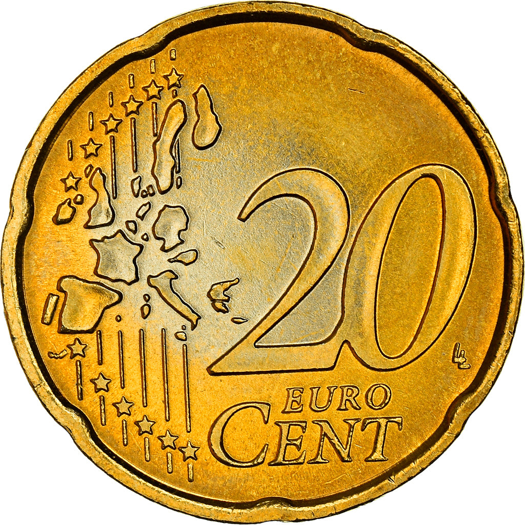 Italy, 20 Euro Cent, Boccioni's sculpture, 2007, MS(64), Nordic gold