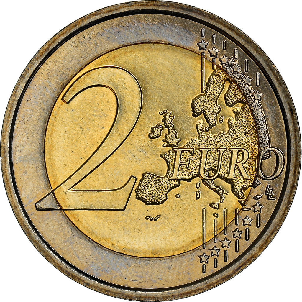 San Marino, 2 Euro, five human silhouettes, 2008, MS(64), Bi-Metallic