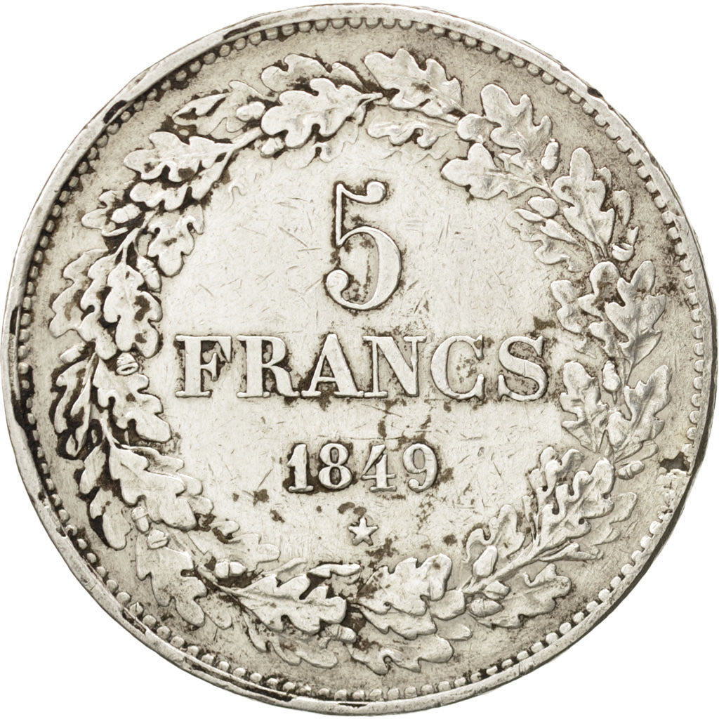 Coin, Belgium, Leopold I, 5 Francs, 5 Frank, 1849, EF(40-45), Silver, KM:3.2