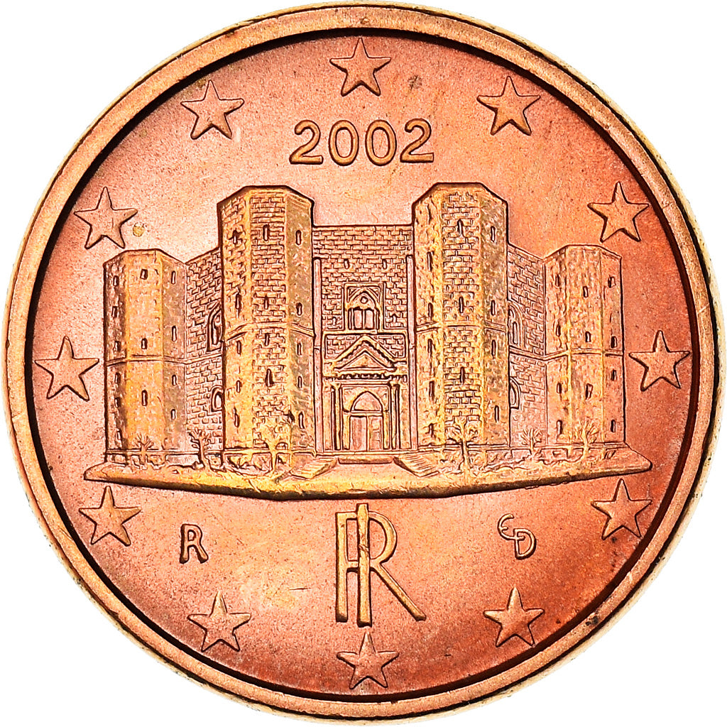 Italy, 1 Cent, The Castel del Monte, 2002, MS(64), Copper Plated Steel