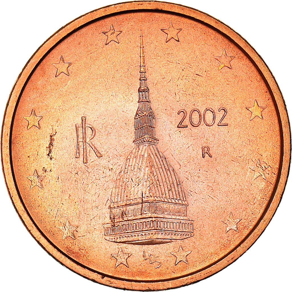 Italien, 2 Euro Cent, The Mole Antonelliana, 2002, UNZ+, Copper Plated Steel