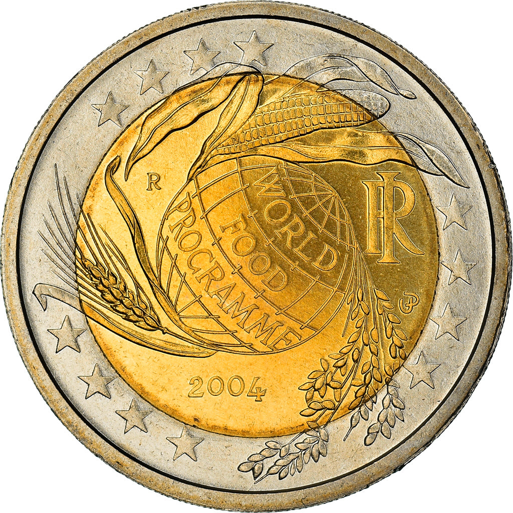 Italy, 2 Euro, World Food Programme, 2004, MS(64), Bi-Metallic