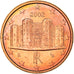 Italy, 1 Cent, The Castel del Monte, 2002, MS(64), Copper Plated Steel
