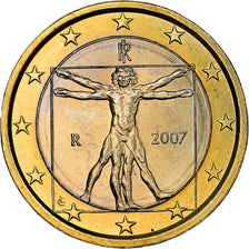 Italy, 1 Euro, Vitruvian Man, 2007, MS(64), Bi-Metallic