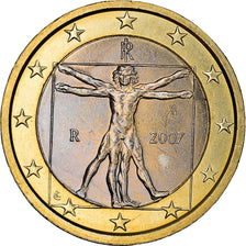 Italy, 1 Euro, Vitruvian Man, 2007, MS(64), Bi-Metallic