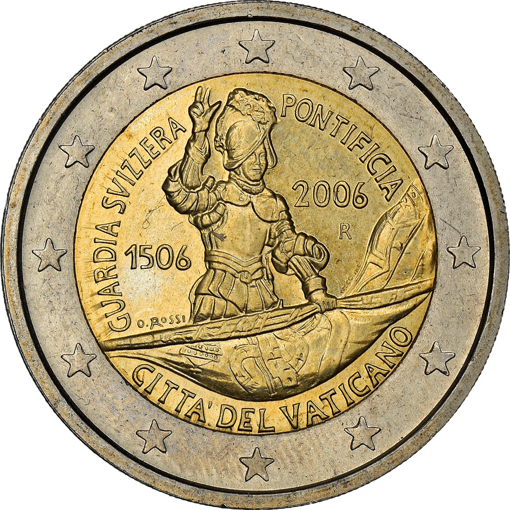 Watykan, 2 Euro, 500th Anniversary of the Swiss Guard, 2006, MS(64)
