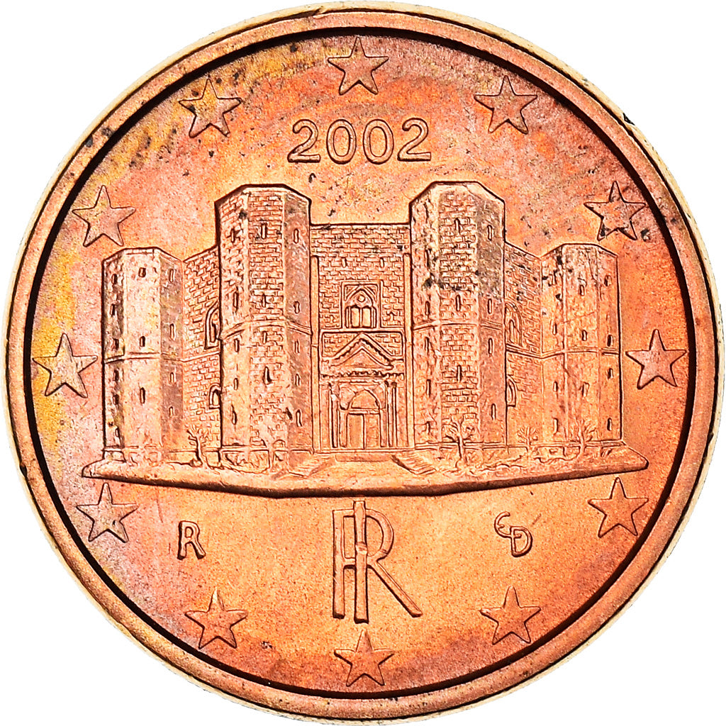 Italy, 1 Cent, The Castel del Monte, 2002, MS(64), Copper Plated Steel