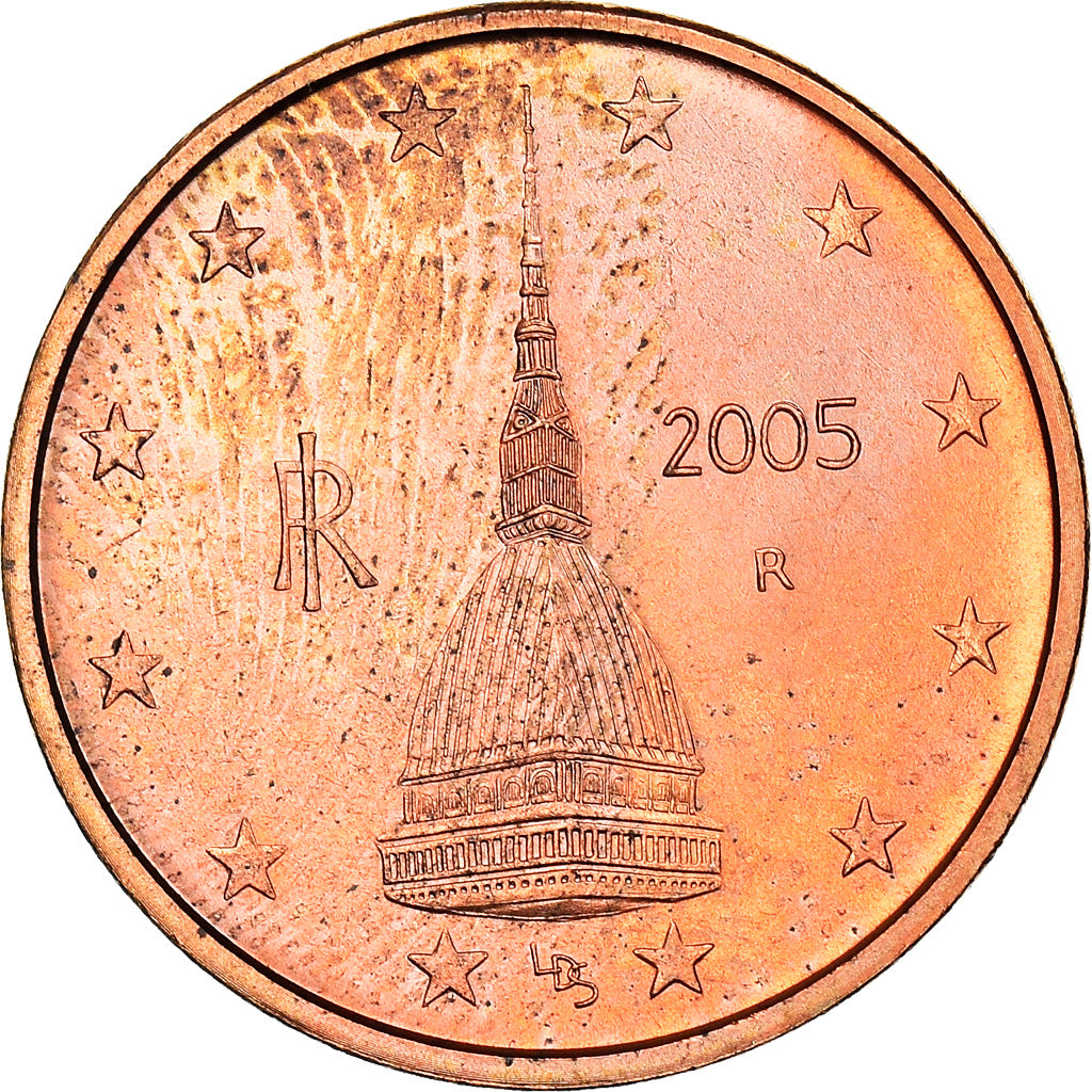 Italy, 2 Euro Cent, The Mole Antonelliana, 2005, MS(64), Copper Plated Steel