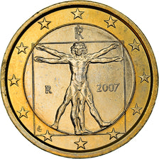 Italy, 1 Euro, Vitruvian Man, 2007, MS(64), Bi-Metallic