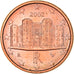 Italië, 1 Cent, The Castel del Monte, 2002, UNC, Copper Plated Steel