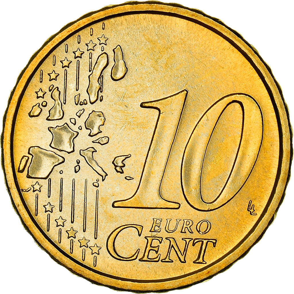 Italy, 10 Euro Cent, Birth of Venus, 2007, MS(64), Nordic gold