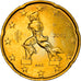 Italy, 20 Euro Cent, Boccioni's sculpture, 2002, MS(64), Nordic gold