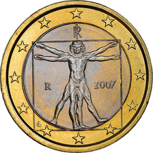 Italy, 1 Euro, Vitruvian Man, 2007, MS(64), Bi-Metallic