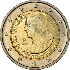Vatican, 2 Euro, Pope Benedict XVI, 2007, MS(64), Bi-Metallic
