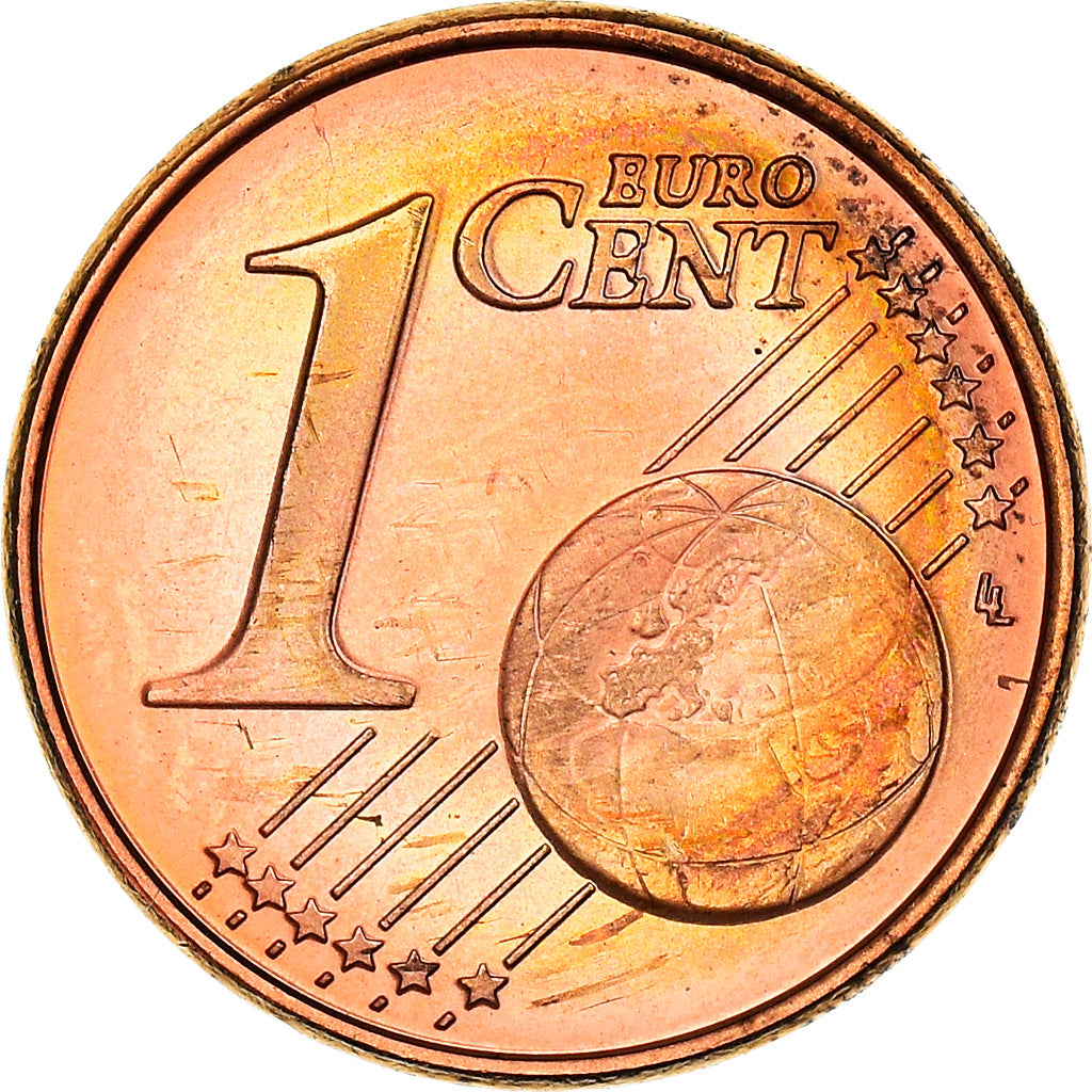 Cypr, 1 Cent, Two mouflons, 2008, MS(64), Miedź platerowana stalą