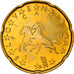 Słowenia, 20 Euro Cent, A pair of Lipizzaner horses, 2007, MS(64), Nordic gold