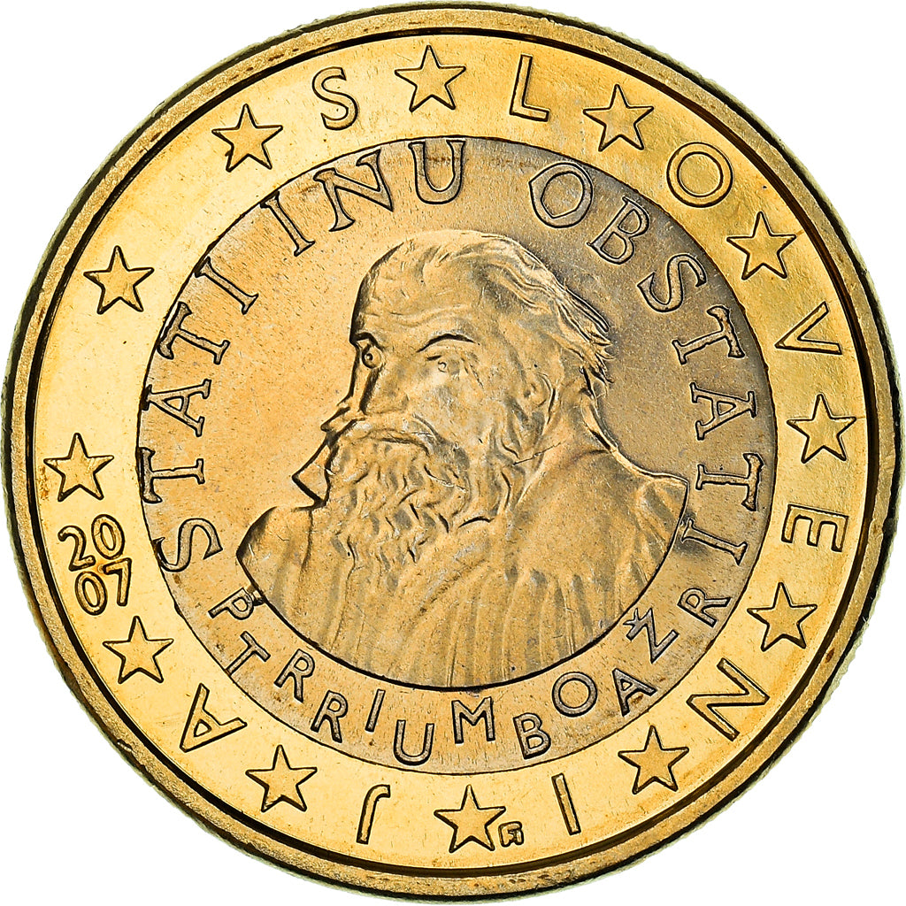 Slovenia, 1 Euro, Primoz Trubar, 2007, MS(64), Bi-Metallic