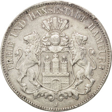 German States, 5 Mark, 1907, Hambourg, KM #610, EF(40-45), Silver, 38, 27.75