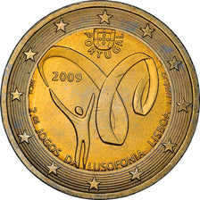 Portugal, 2 Euro, 2nd Lusophony Games, 2009, MS(64), Bi-Metallic