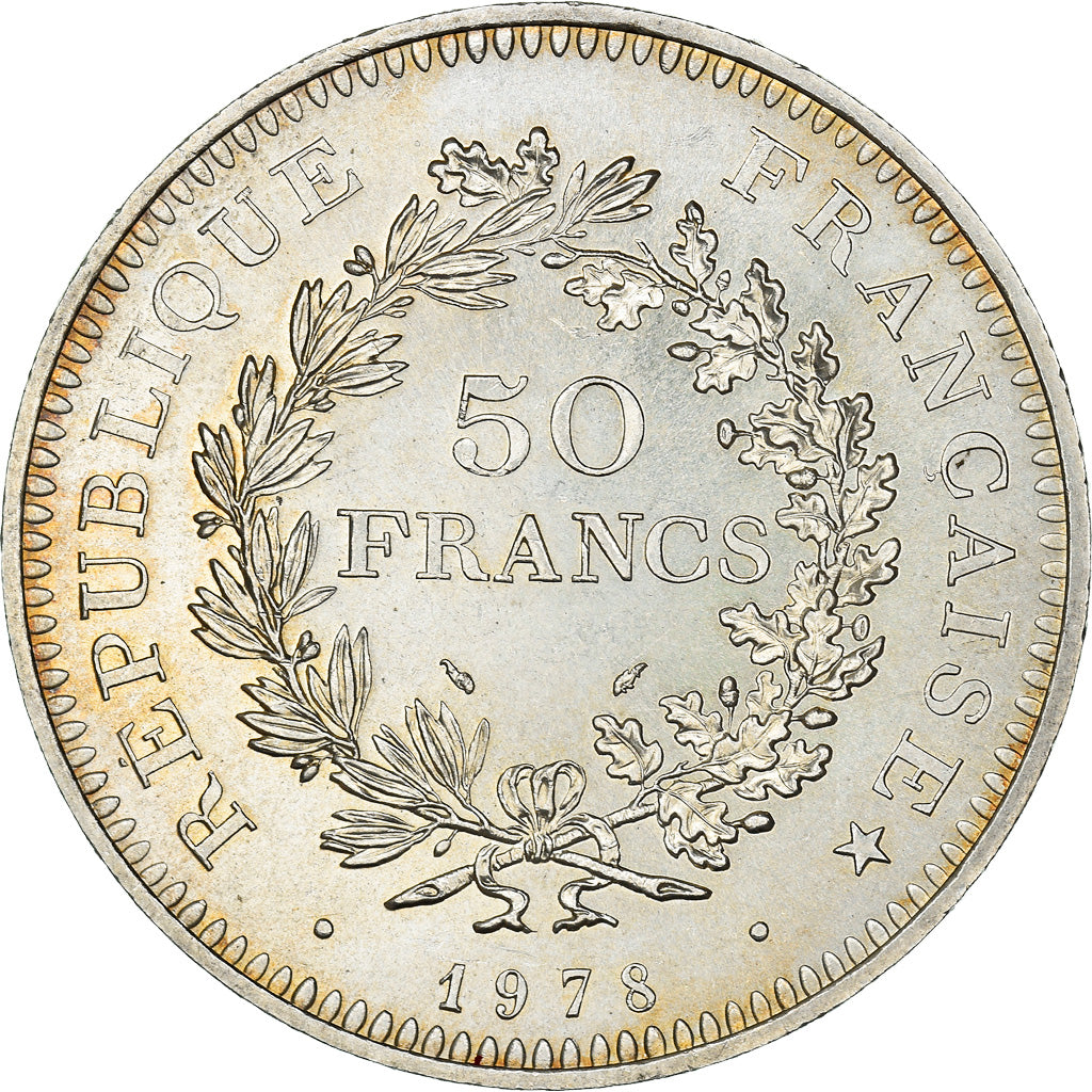 Coin, France, Hercule, 50 Francs, 1978, Paris, Hercule, MS(64), Silver, KM:941.1