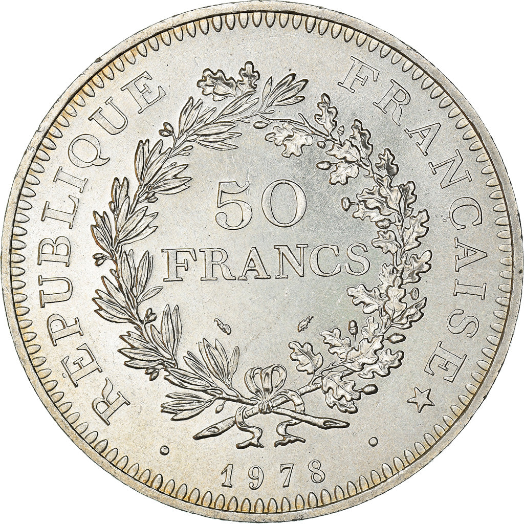 Coin, France, Hercule, 50 Francs, 1978, Paris, Hercule, MS(64), Silver, KM:941.1