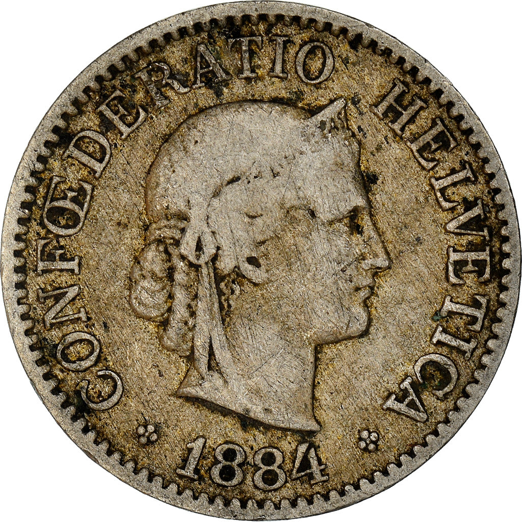 Coin, Switzerland, 10 Rappen, 1884, Bern, VF(30-35), Copper-nickel, KM:27