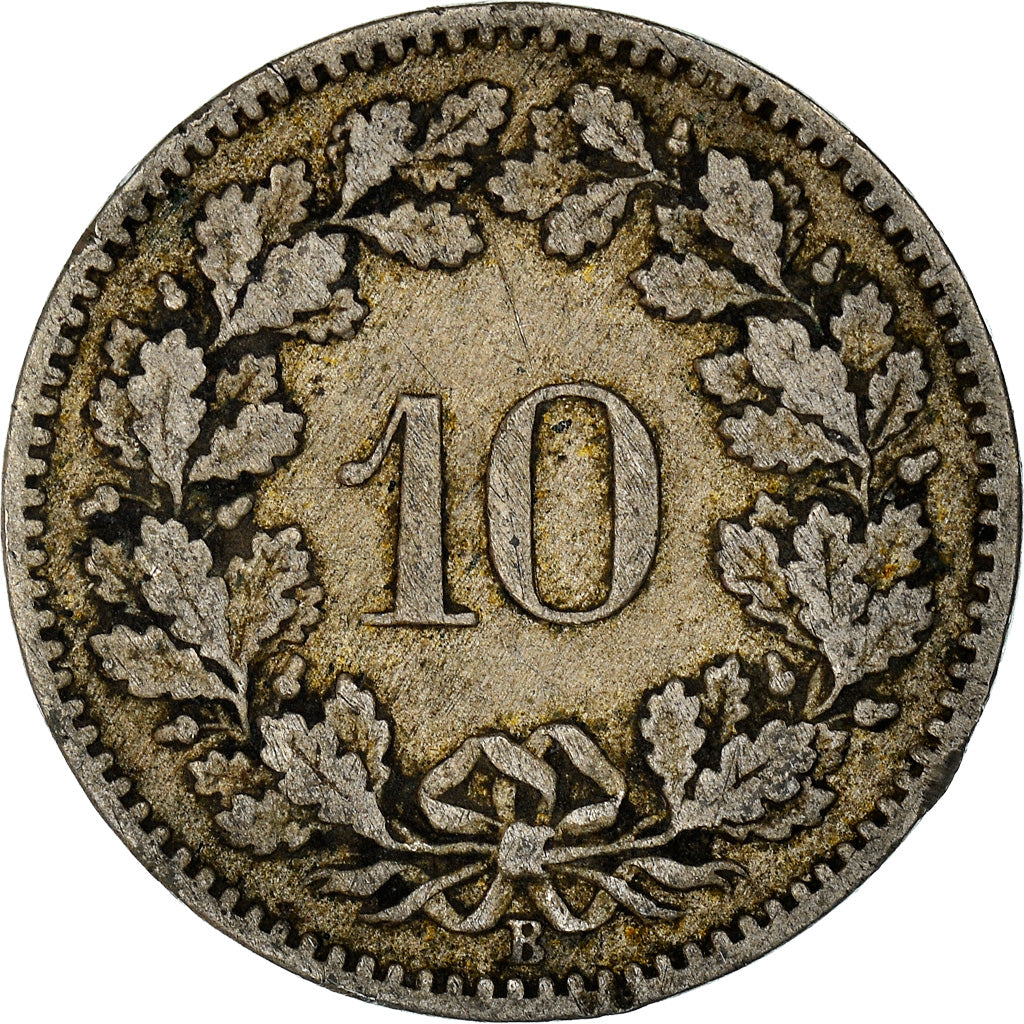 Coin, Switzerland, 10 Rappen, 1884, Bern, VF(30-35), Copper-nickel, KM:27