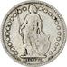 Moneta, Svizzera, 1/2 Franc, 1908, Bern, MB+, Argento, KM:23