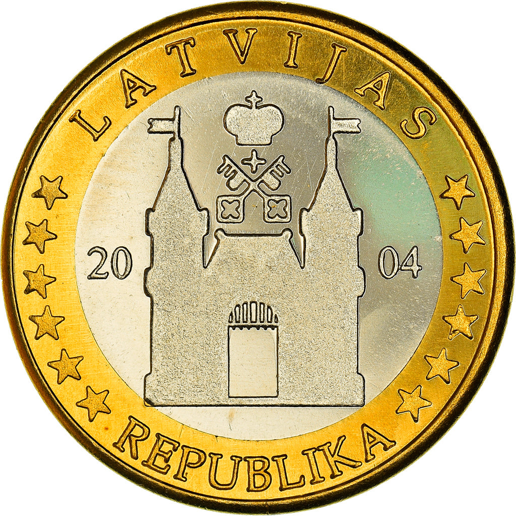 Latvia, Euro, Essai, 2004, unofficial private coin, MS(64), Bi-Metallic