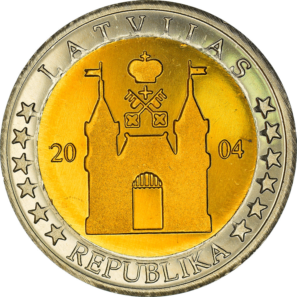 Latvia, 2 Euro, Essai, 2004, unofficial private coin, MS(64), Bi-Metallic