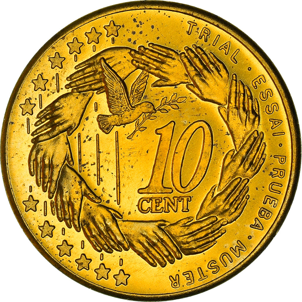 Royaume-Uni, 10 Euro Cent, Essai, 2003, unofficial private coin, SPL+, Or