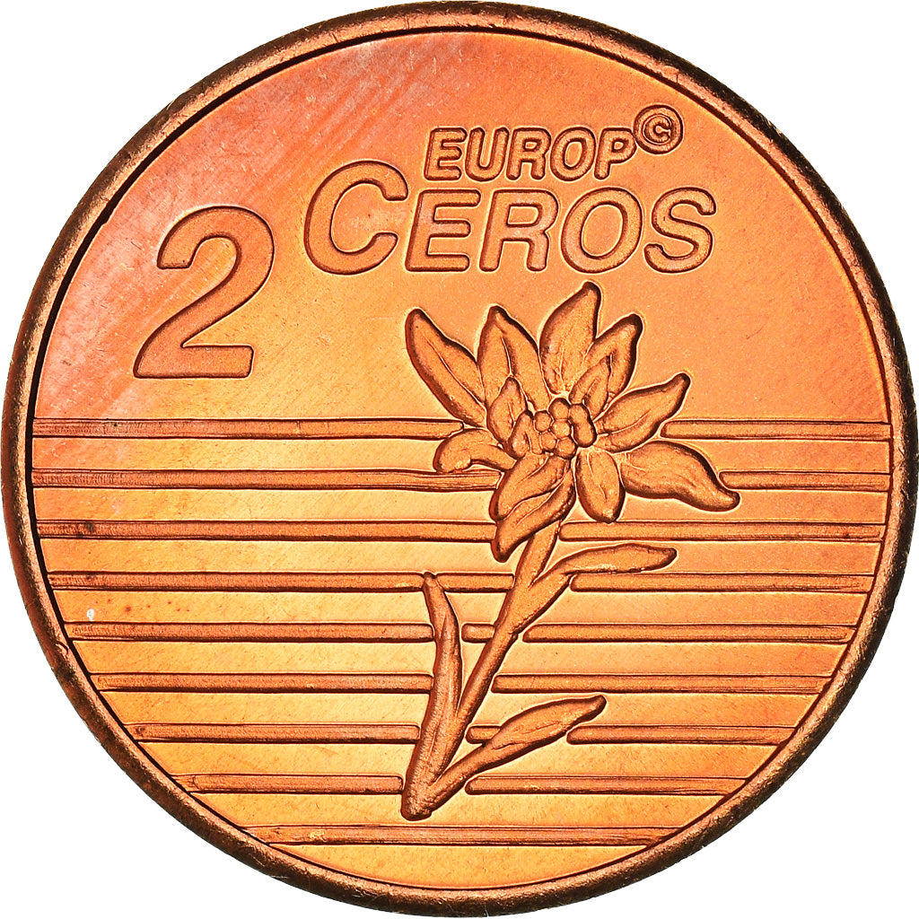Liechtenstein, 2 Euro Cent, Essai, 2004, Fantasy Euro, MS(64), Copper Plated